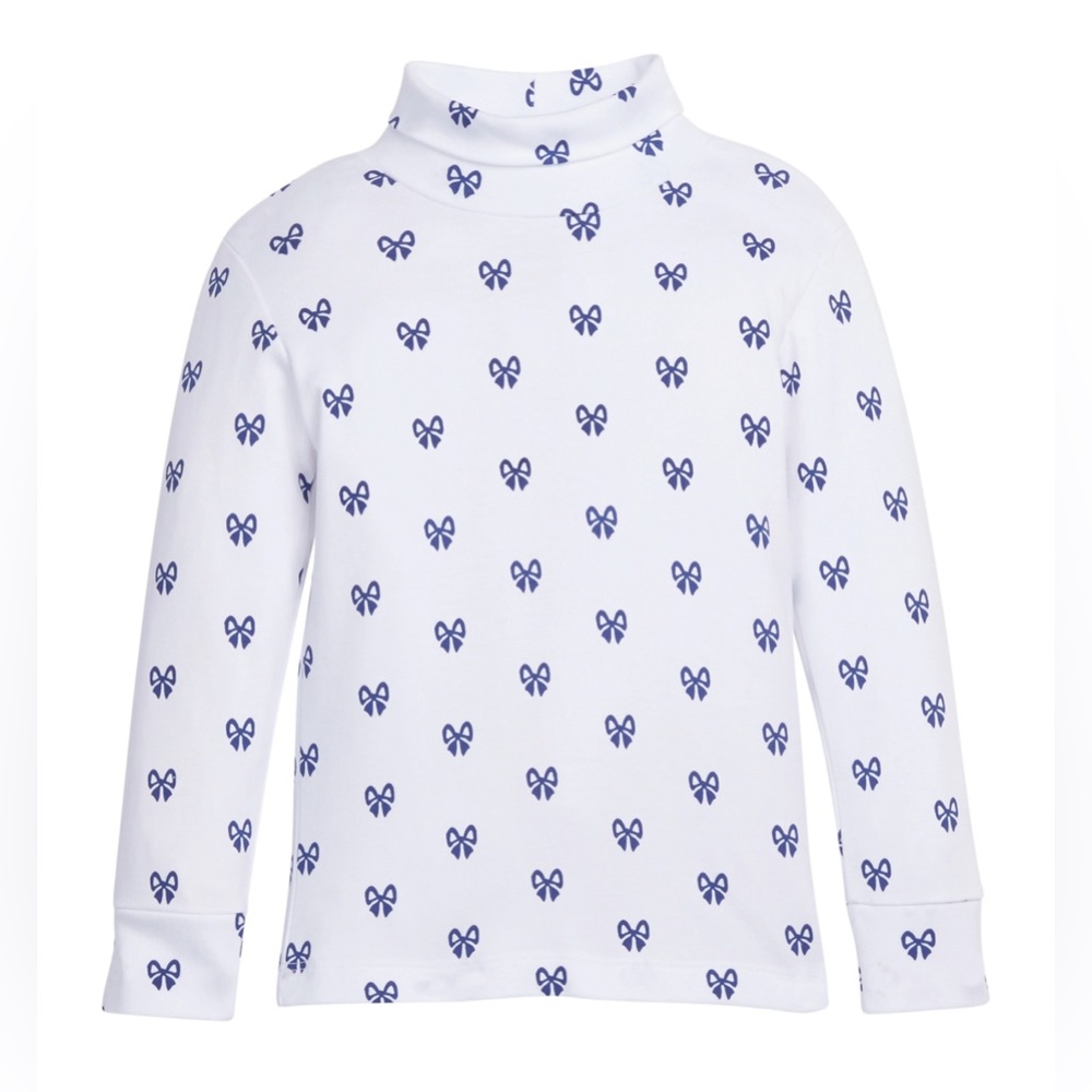 Little English - Printed Turtleneck - Navy Bows